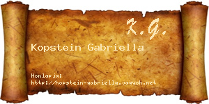 Kopstein Gabriella névjegykártya